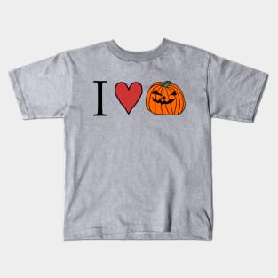 I Love Halloween Horror Pumpkin Face Kids T-Shirt